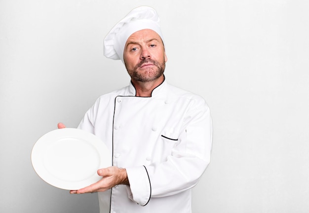 Kucharz trzymający talerz